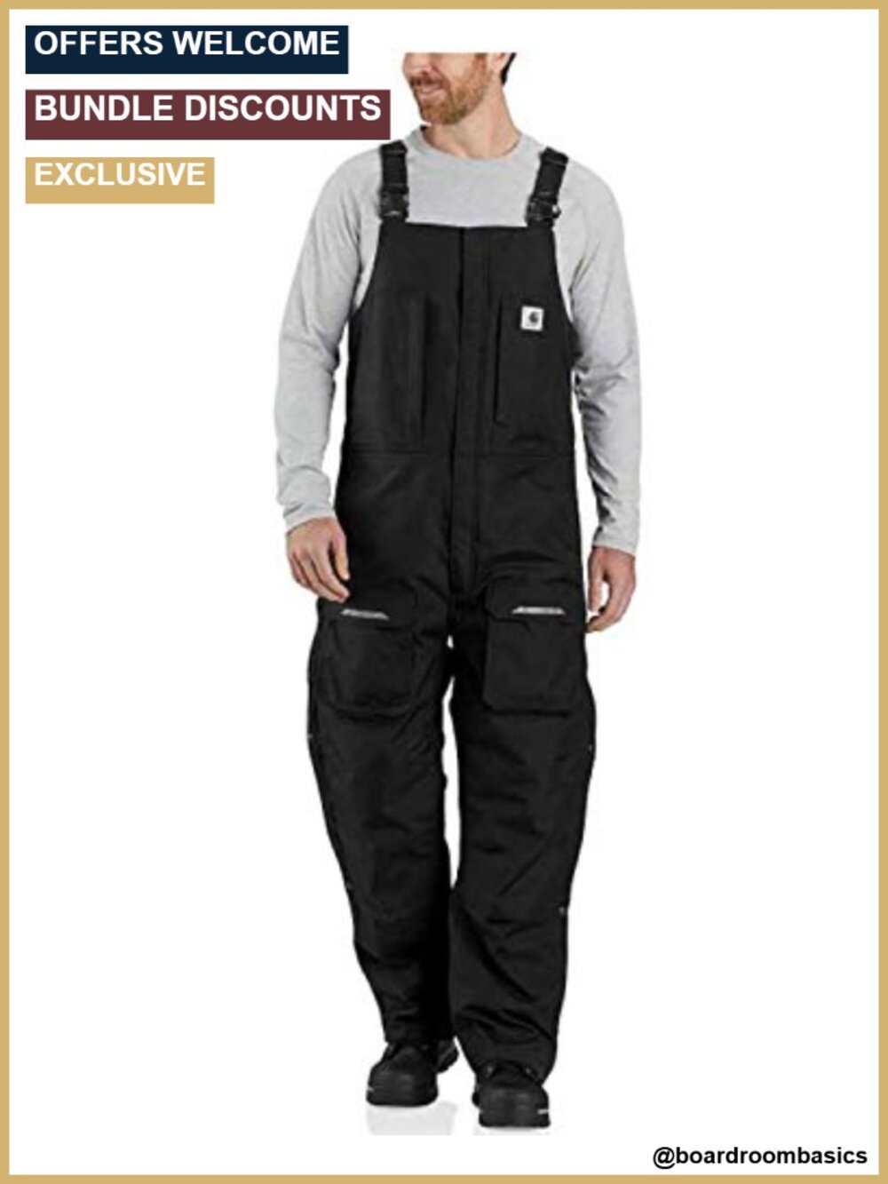 Men's Insulated Biberall Loose Fit Nylon Work Utility Outerwear